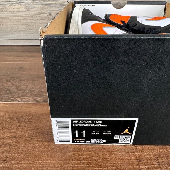 Nike Air Jordan 1 Mid Mens Size 11 Starfish White Sail Black DQ8426 801 - Picture 9 of 9